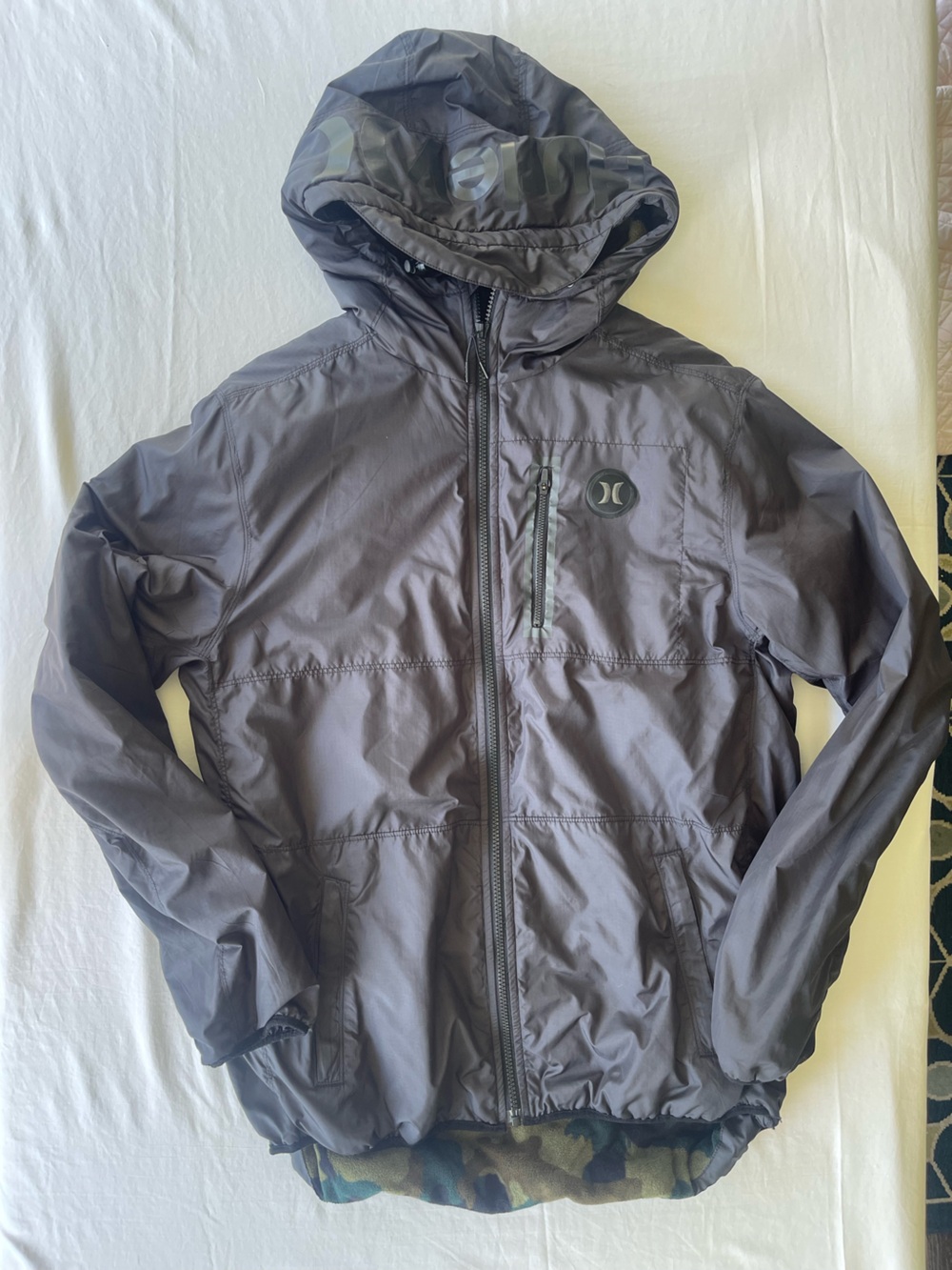 Hurley Men's Dark Gray Lightweight Windbreaker